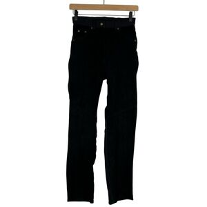 Vintage Black Suede Front and Spandex Women's Straight Leg Pants XS MITCHIE'S